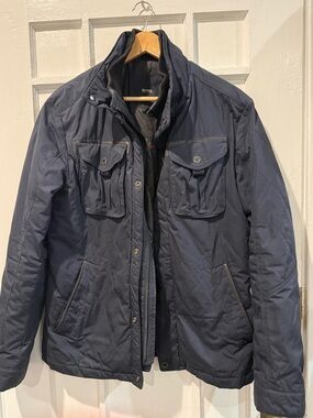 BOSS Men's Quilted Navy Field Jacket